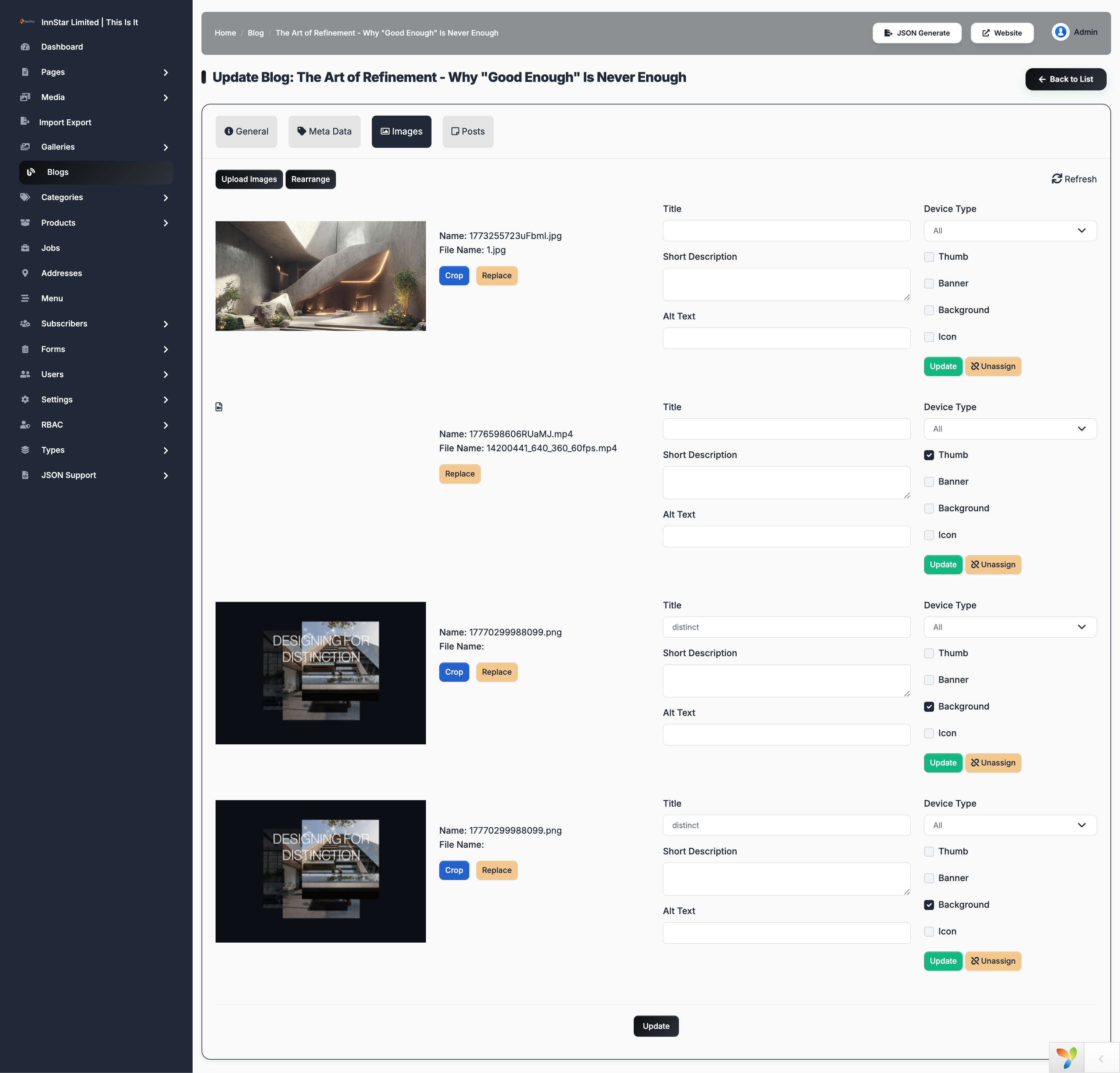 Update Blog Images