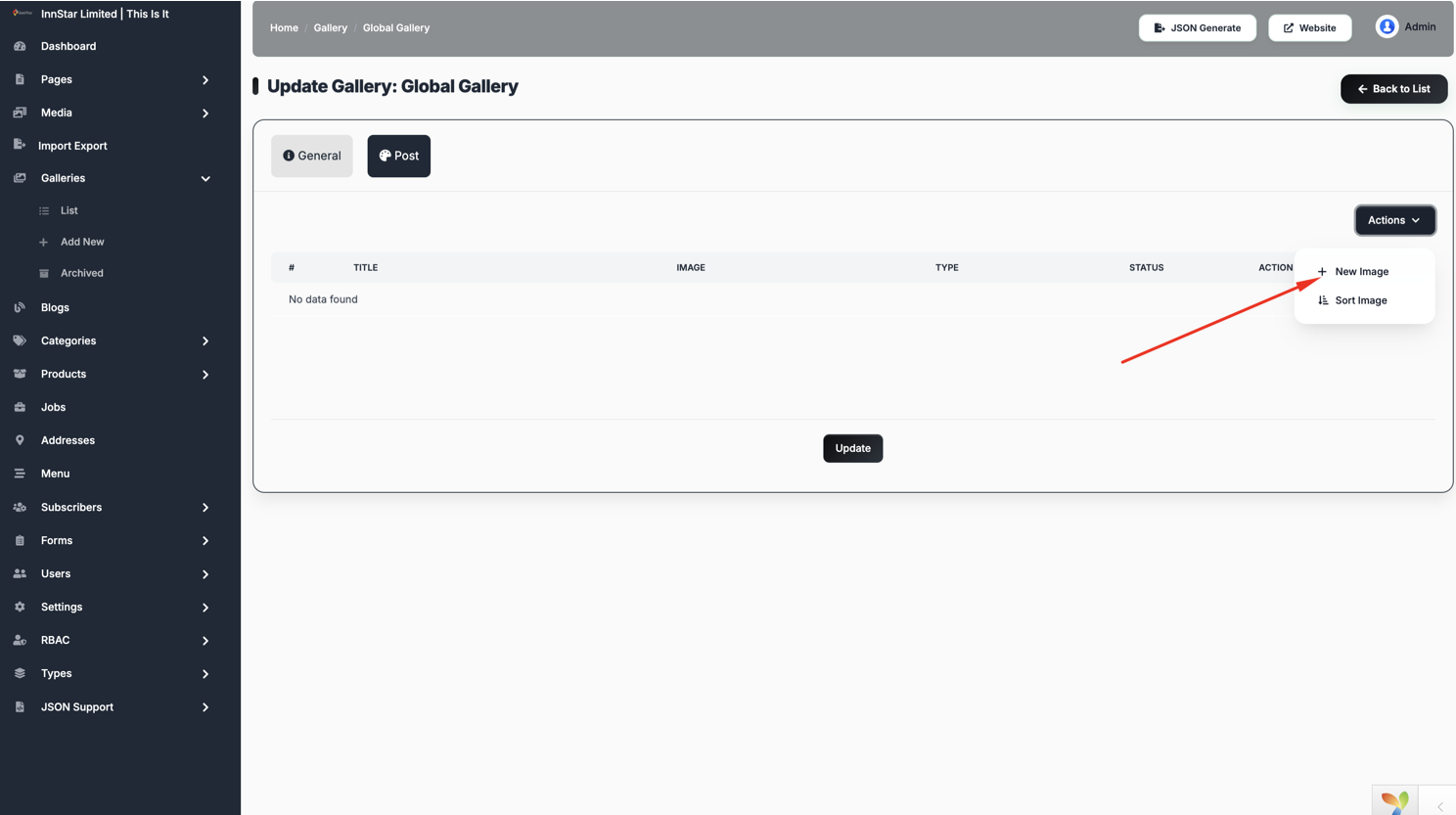 Add Gallery Item Step 1