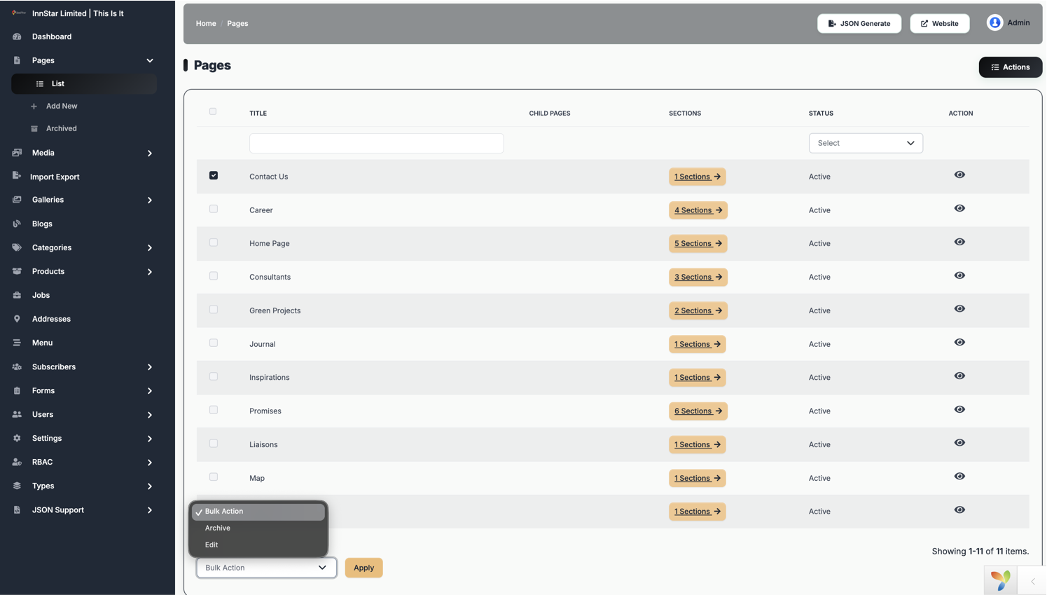 Bulk Actions